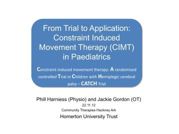 Constraint Induced Movement Therapy (CIMT) in Paediatrics