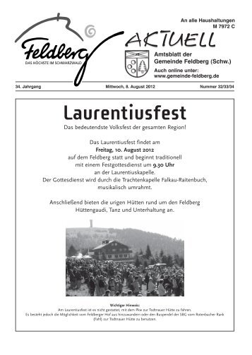 Laurentiusfest - Gemeinde Feldberg