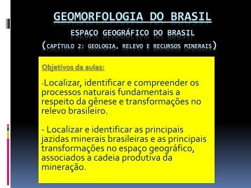 GEOMORFOLOGIA DO BRASIL - AssociaÃ§Ã£o Palotina