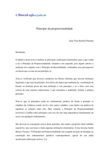 PrincÃ­pio da proporcionalidade - BuscaLegis