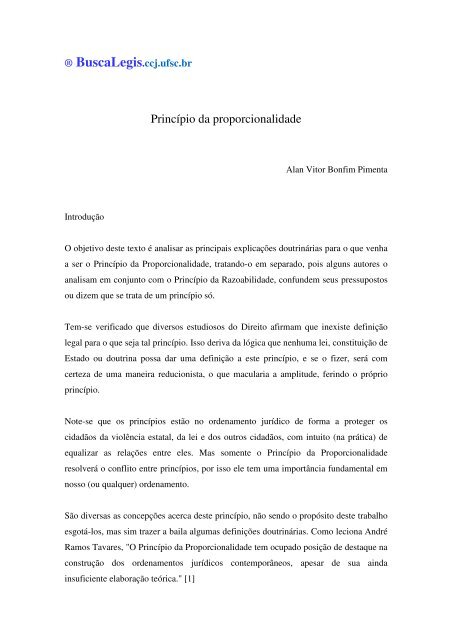 PrincÃ­pio da proporcionalidade - BuscaLegis