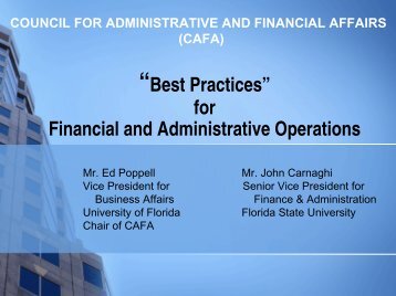 âBest Practicesâ for Financial and Administrative Operations