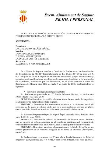 Excm. Ajuntament de Sagunt RR.HH. I PERSONAL - Ayuntamiento ...