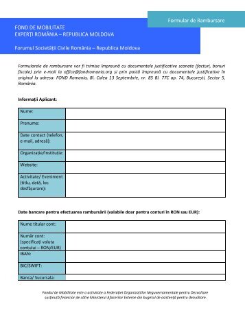 Formular de Rambursare - FOND