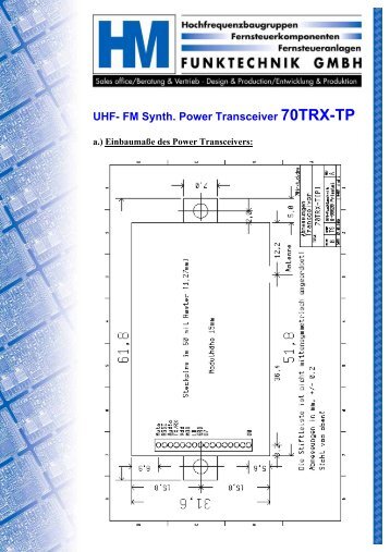 UHF- FM Synth. Power Transceiver 70TRX-TP