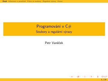 Programování v C# - Soubory a regulární výrazy - eAMOS