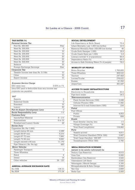 Annual Report 2008 - Ministry of Finance and Planning