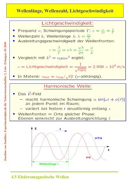 WellenlÃ¤nge, Wellenzahl, Lichtgeschwindigkeit