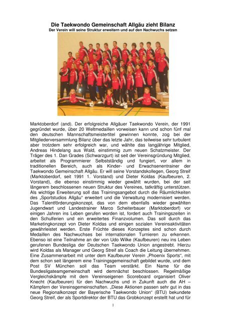 Bilanz2004 - Taekwondo Gemeinschaft Allgäu