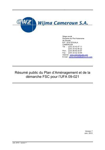 Résumé public UFA 09-021 version 7 du 31-05 - WIJMA Cameroun