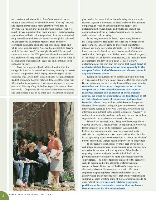 2008-2009 PRESIDENT'S REPORT - Berea College