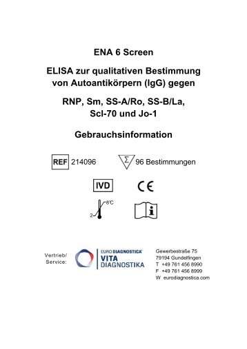 ENA 6 Screen ELISA zur qualitativen ... - Euro Diagnostica