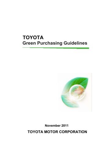 [PDF] TOYOTA Green Purchasing Guidelines
