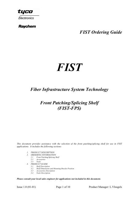 FIST-FPS ordering guide