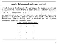 - Analisi dell'associazione tra due caratteri - Introduciamo le ...