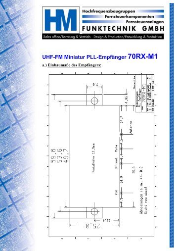 UHF-FM Miniatur PLL-Empfänger 70RX-M1