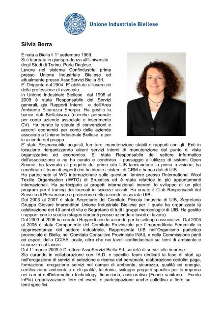 Silvia Berra - Unione Industriale Biellese