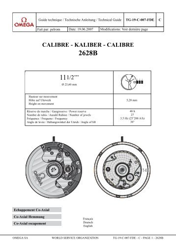 CALIBRE - KALIBER - CALIBRE 111/2''' - Primrose Supplies