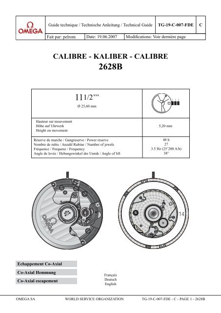 CALIBRE - KALIBER - CALIBRE 111/2''' - Primrose Supplies