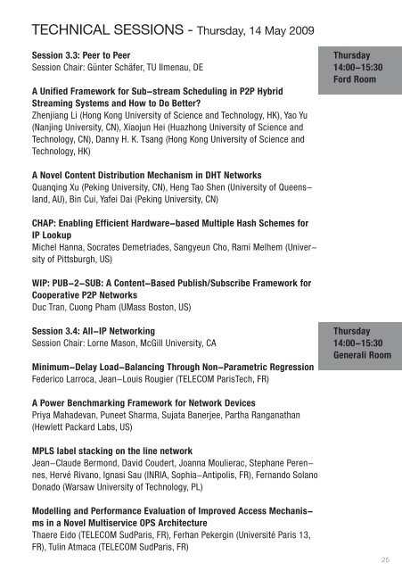 IFIP Networking 2009 Programme - RWTH Aachen University