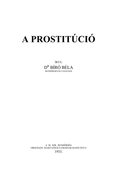 Bíró Béla: A prostitúció