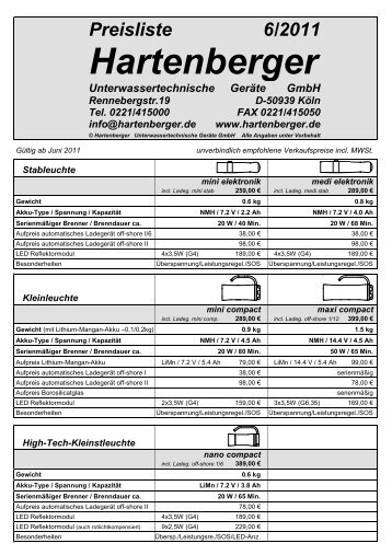 Preise - Hartenberger