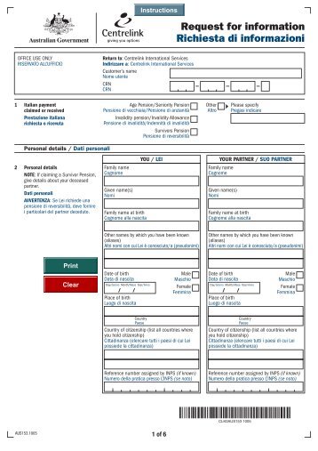 Request for information - Department of Human Services