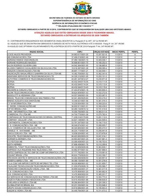 atenção aqueles que estão obrigados desde 2009 - Sefaz