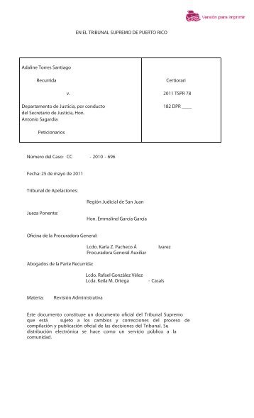 2011 TSPR 78 - Rama Judicial de Puerto Rico