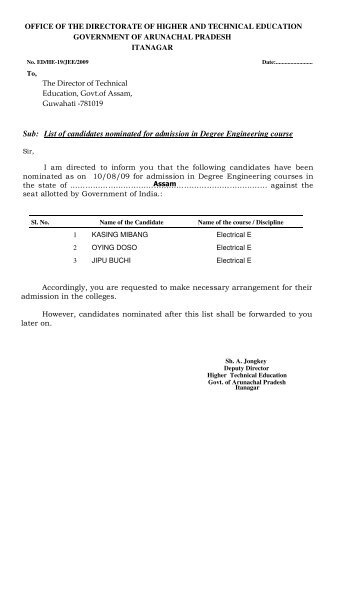 Nomination list state wise - Directorate of Higher & Technical ...