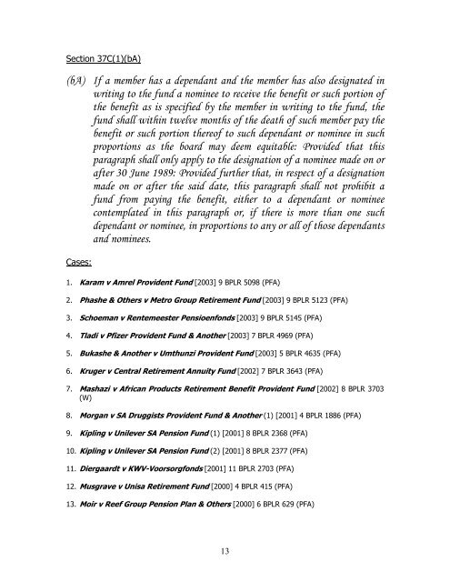 Section 37C - Pension Lawyers Association of South Africa