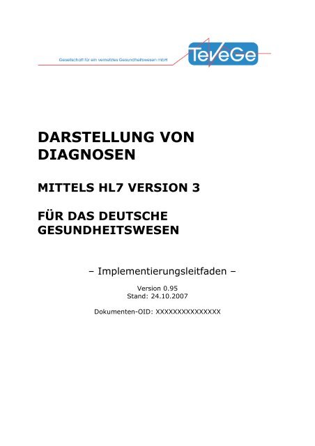 DARSTELLUNG VON DIAGNOSEN - HL7 Deutschland eV