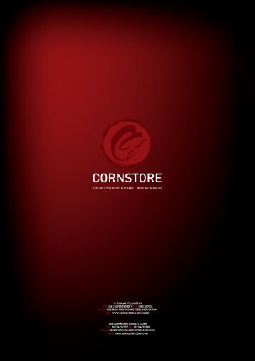 Cornstore Main Menu - Restaurant Limerick