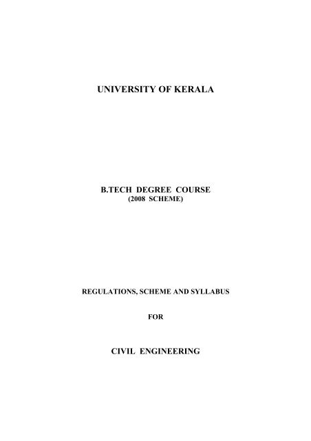 UNIVERSITY OF KERALA - College of Engineering, Trivandrum