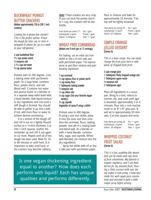 Vegan Thickeners - The Vegetarian Resource Group