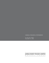 ANNUAL FINANCIAL STATEMENTS - Jarislowsky, Fraser Limited