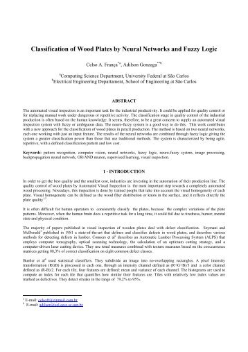 Classification of Wood Plates by Neural Networks and Fuzzy Logic