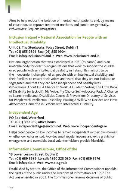 Directory of National Voluntary Organisations - Citizens Information ...
