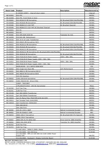 Stock Code - Motor Technology Ltd