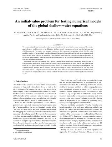 An initial-value problem for testing numerical models of the global ...