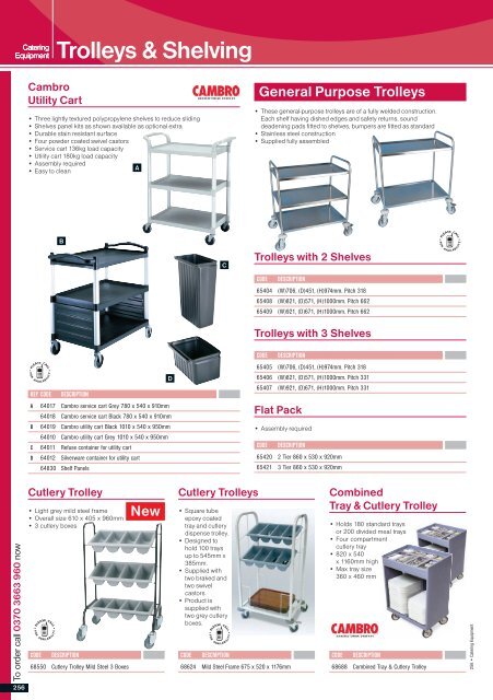 Trolleys & Shelving - Catering Equipment