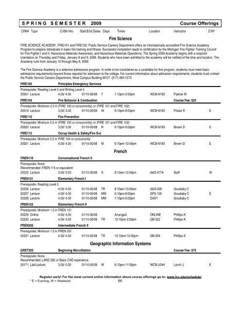 Course Index - Lansing Community College