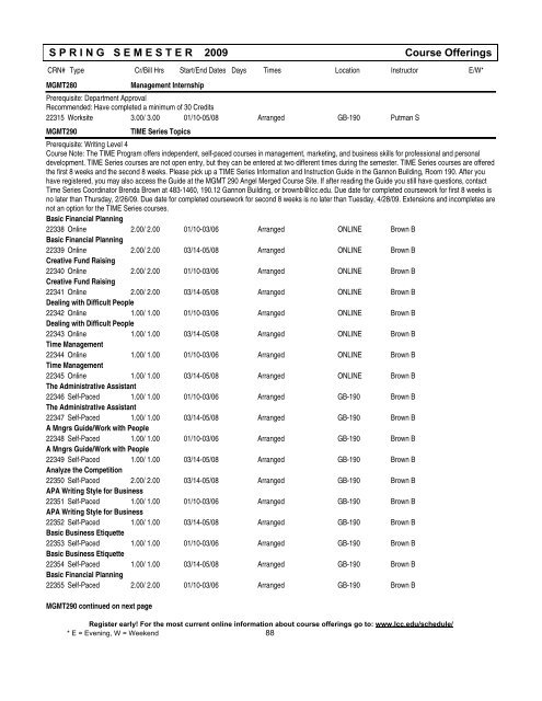 Course Index - Lansing Community College