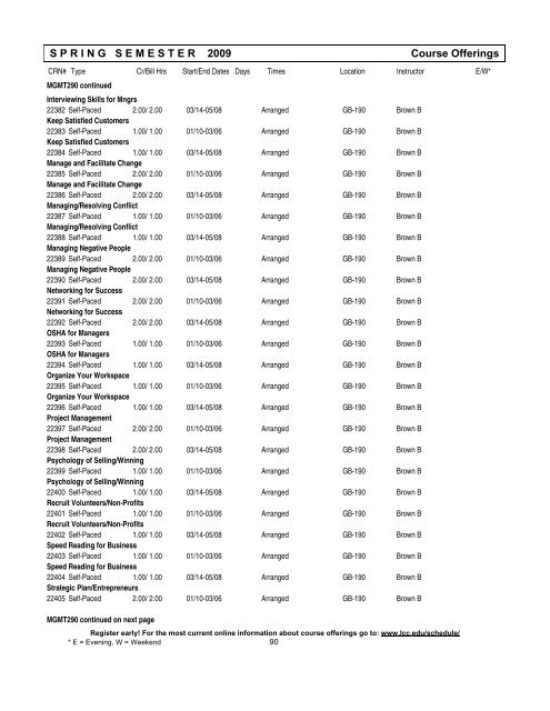 Course Index - Lansing Community College