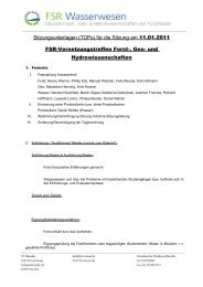 fÃ¼r die Sitzung am 11.01.2011 FSR-Vernetzungstreffen Forst-, Geo