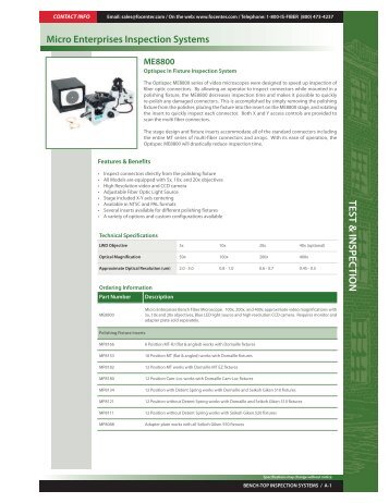 Micro Enterprises Inspection Systems - Fiber Optic Center, Inc.