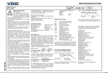 Montageanleitung NMEA Interface - VDO Marine