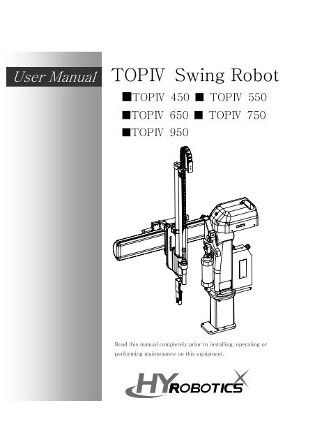 User Manual TOPâ…£ Swing Robot - HYRobotics