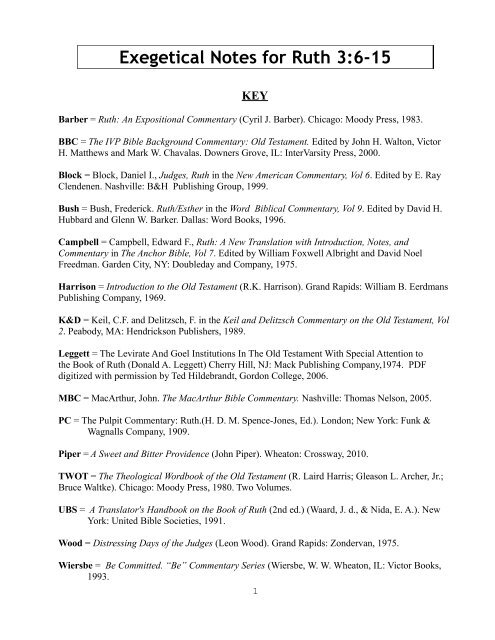 Exegetical Notes For Ruth 36 15 Tony Bartolucci Dot Com