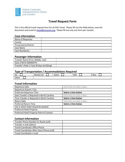 AOC Travel Request Form